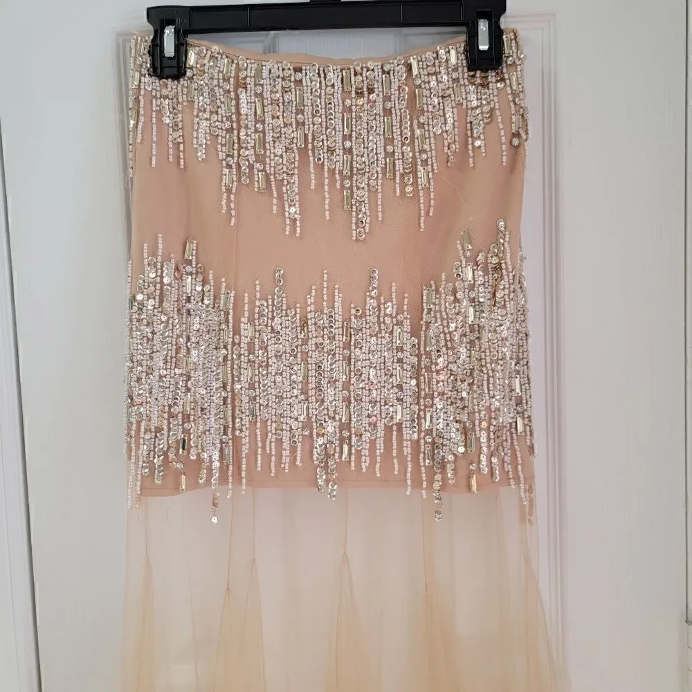 Rhinestone Tulle Prom 2 Piece Dress 0